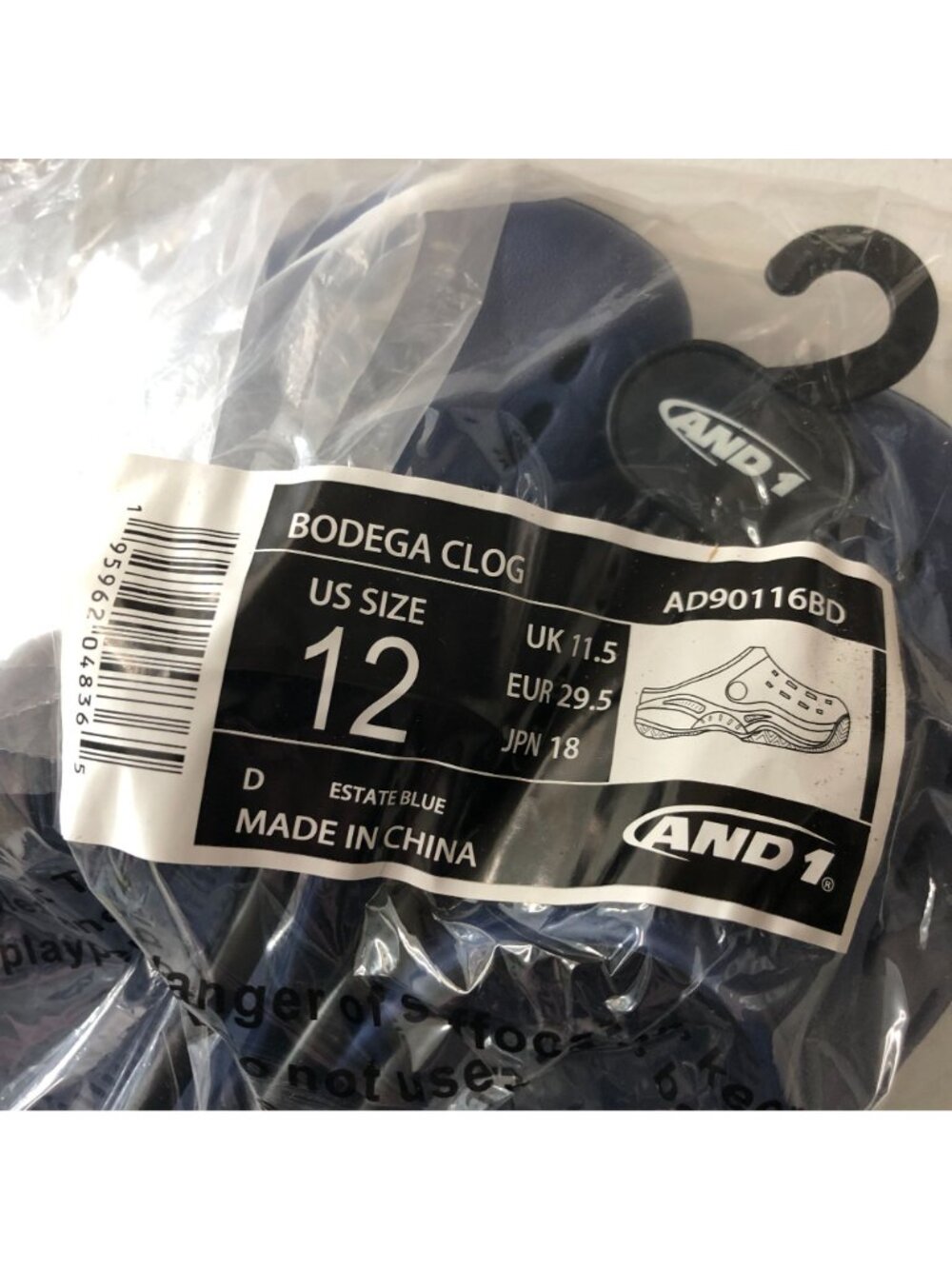 And1 Kids Bodega Clogs Rubber Navy Blue 12 - Picture 5 of 5